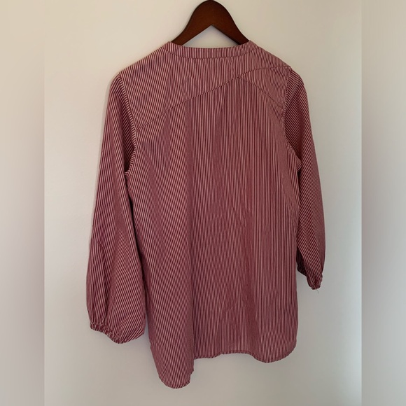 Red striped, embroidered blouse - Picture 2 of 2